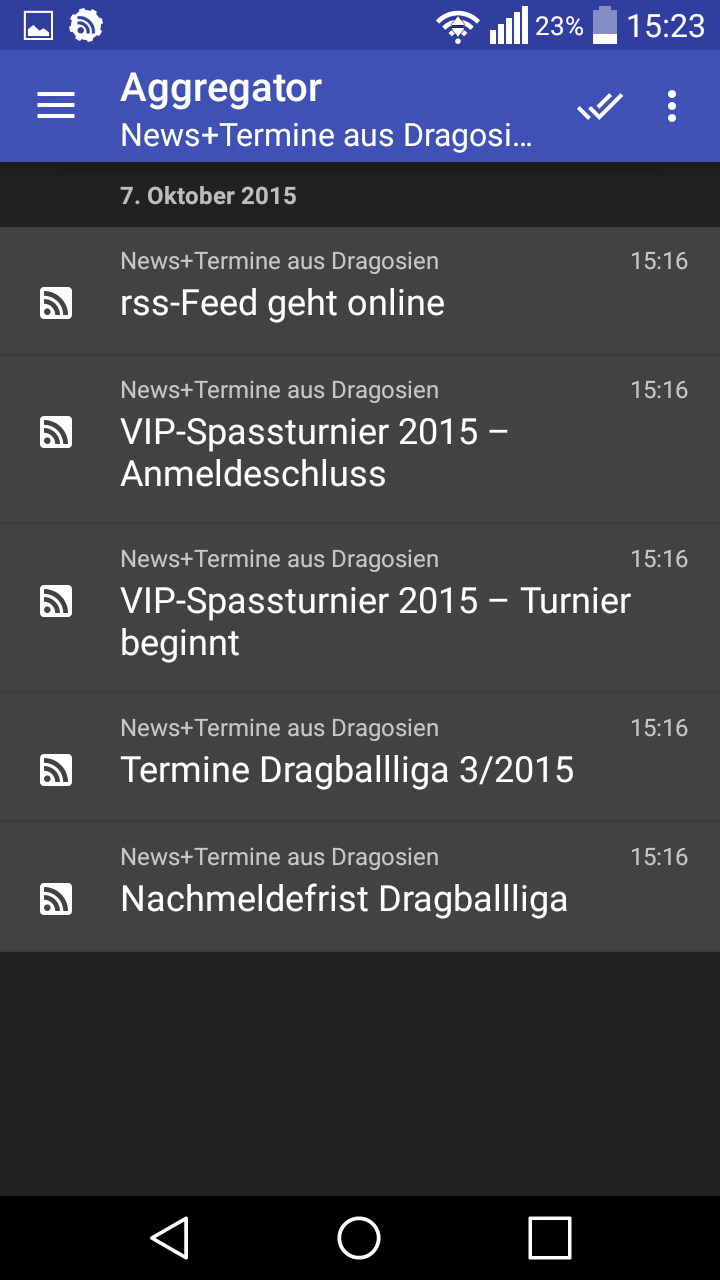 Screenshot RSS-Feed Übersicht 